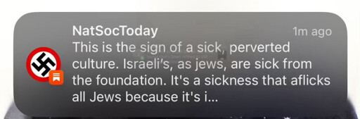 Push alert for a Nazi blog
